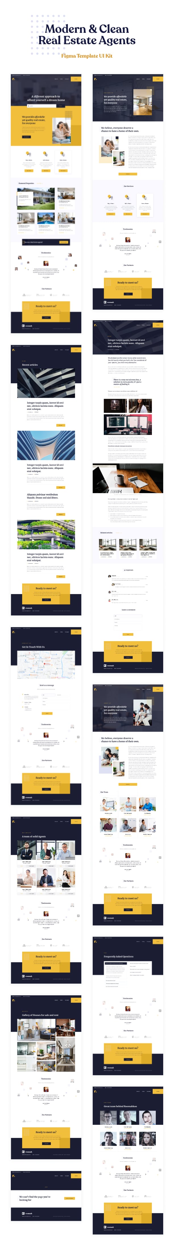 Real estate agent Figma UI Kit templates