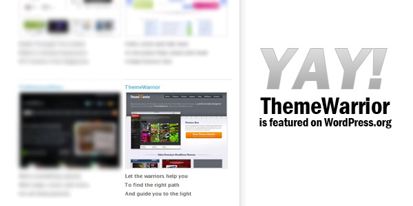 ThemeWarrior is Now Featured on WordPress.org