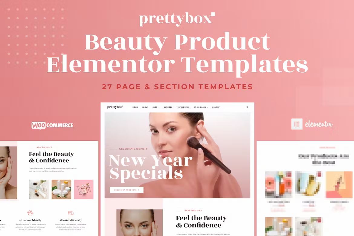 Prettybox – Cosmetic & Beauty Products Store Elementor Template Kit