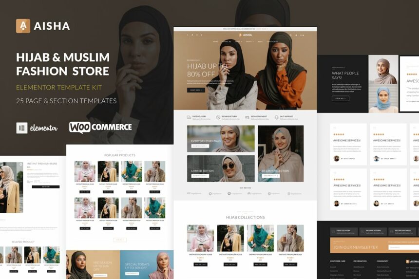 Aisha – Hijab & Muslim Wear Store Elementor Template Kit