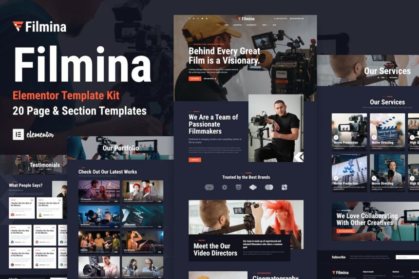 Filmina – Filmmakers & Videographer Elementor Template Kit