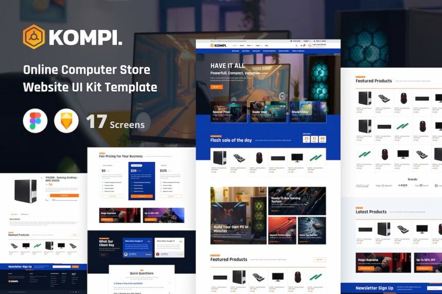 Kompi – Computer Store WordPress Elementor Template Kit