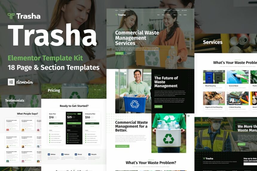 Trasha – Waste Management & Recycling Service Elementor Template Kit